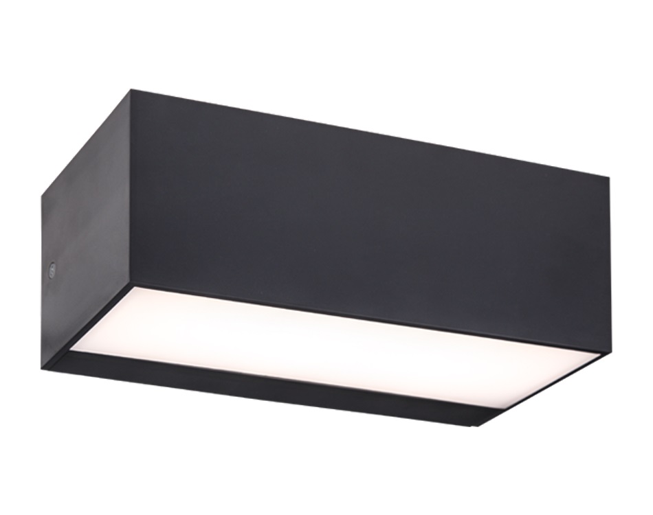 APLIQUE PAREDE QUADRADO SALIENTE PC E27 MAX 14W IP65 BR